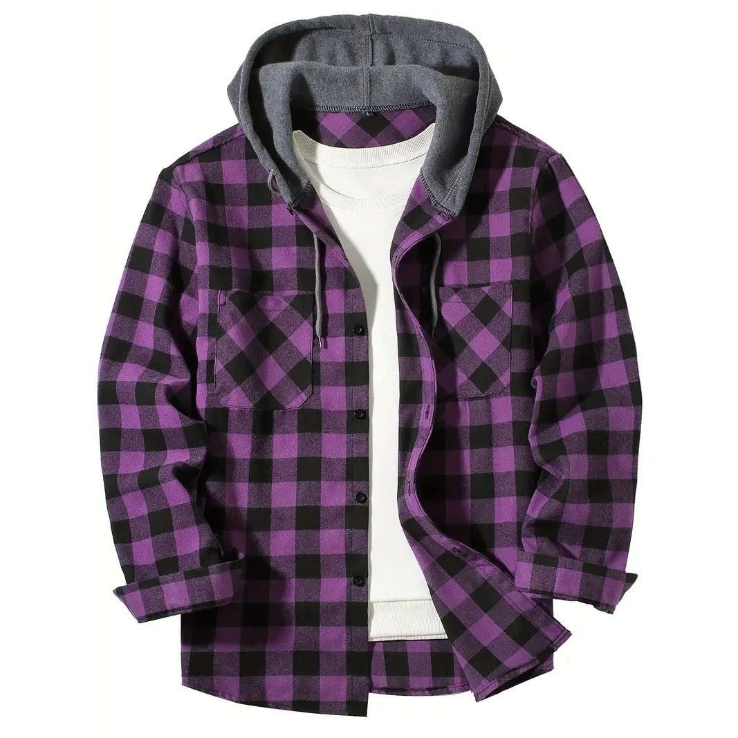 Flannel Hooded Overshirt