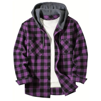 Flannel Hooded Overshirt
