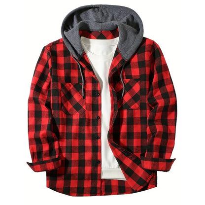 Flannel Hooded Overshirt