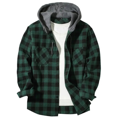 Flannel Hooded Overshirt