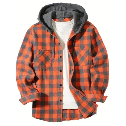 Flannel Hooded Overshirt