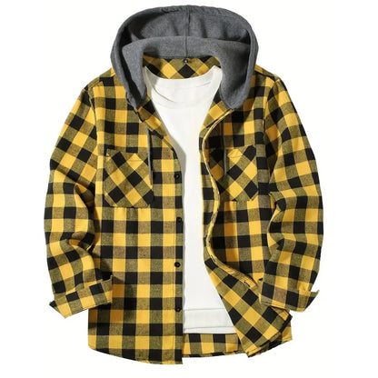Flannel Hooded Overshirt