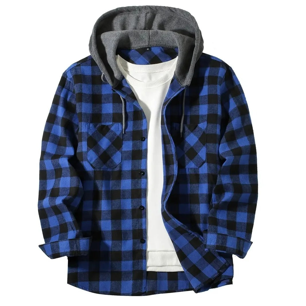 Flannel Hooded Overshirt