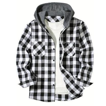 Flannel Hooded Overshirt